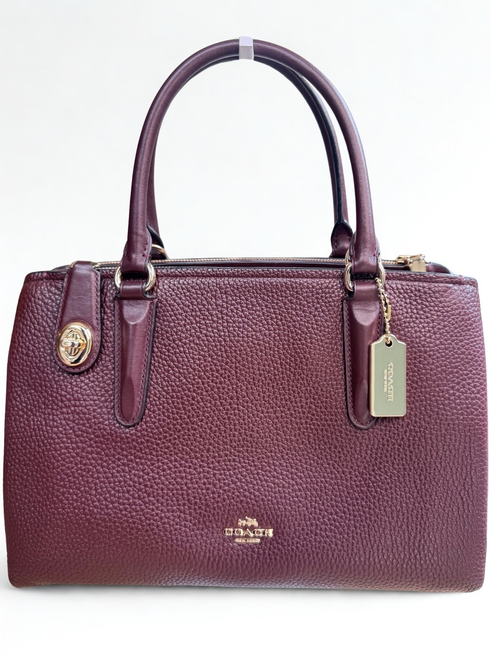 Coach Mercer Satchel 30 in Oxblood / Burgundy Pebbled Leather | Crossbody & Tote